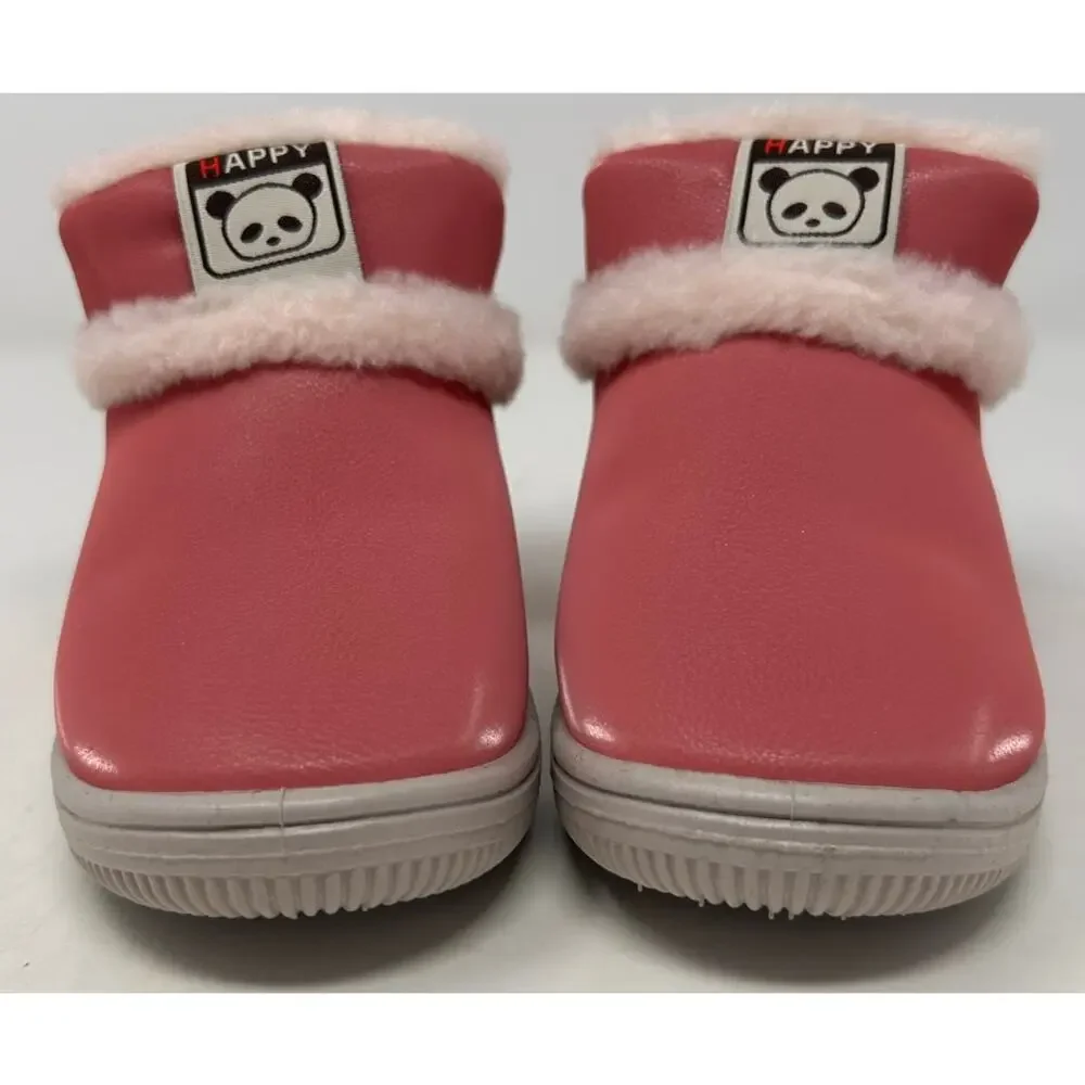Happy Bear Slip on Pink Sherpa Inside Shoes Size 26 - 27 = 9.5 or 10 Little Kids